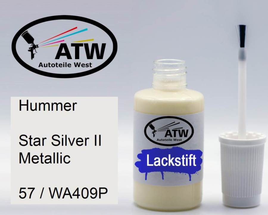 Hummer, Star Silver II Metallic, 57 / WA409P: 20ml Lackstift, von ATW Autoteile West.